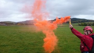 Smoke as Navy 177 arrives